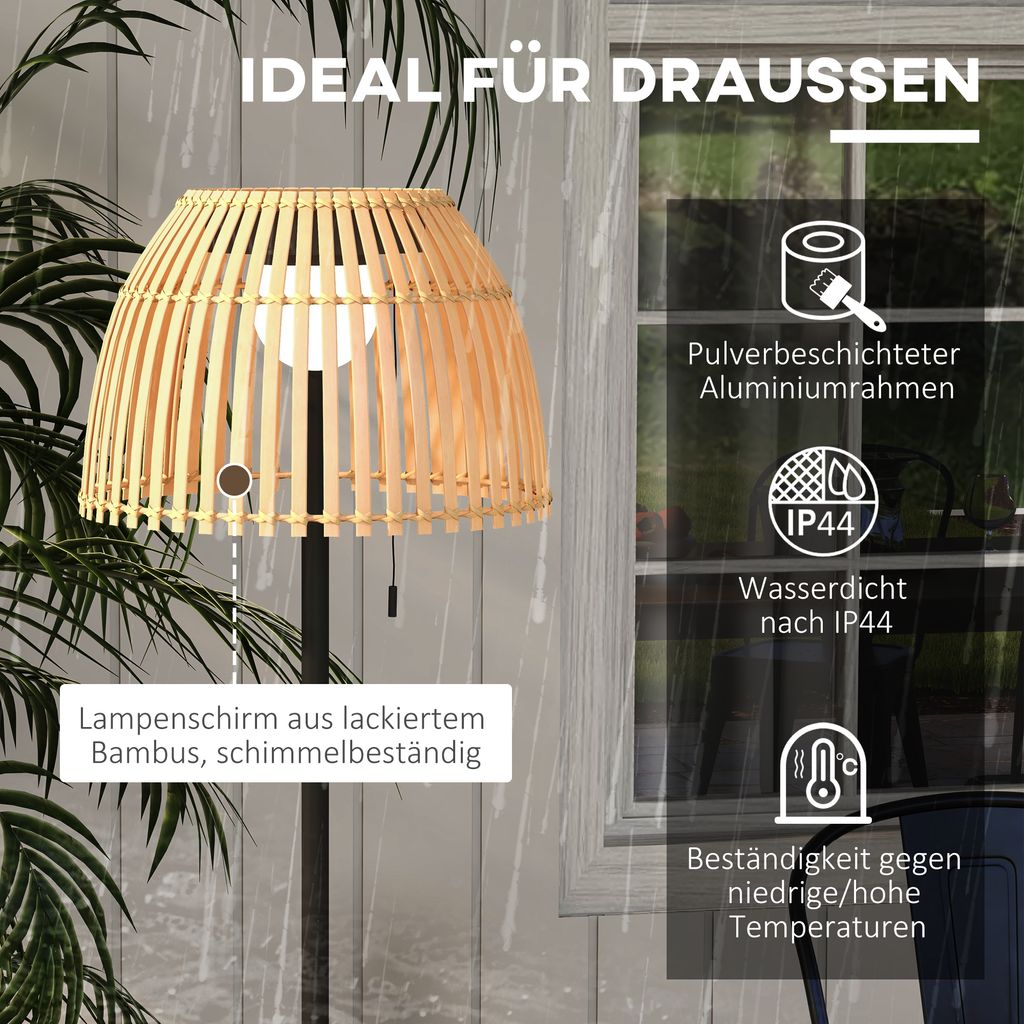 Outsunny Solar Stehlampe Outdoor Stehleuchte 137 Cm Produktbild-Vorschau 10
