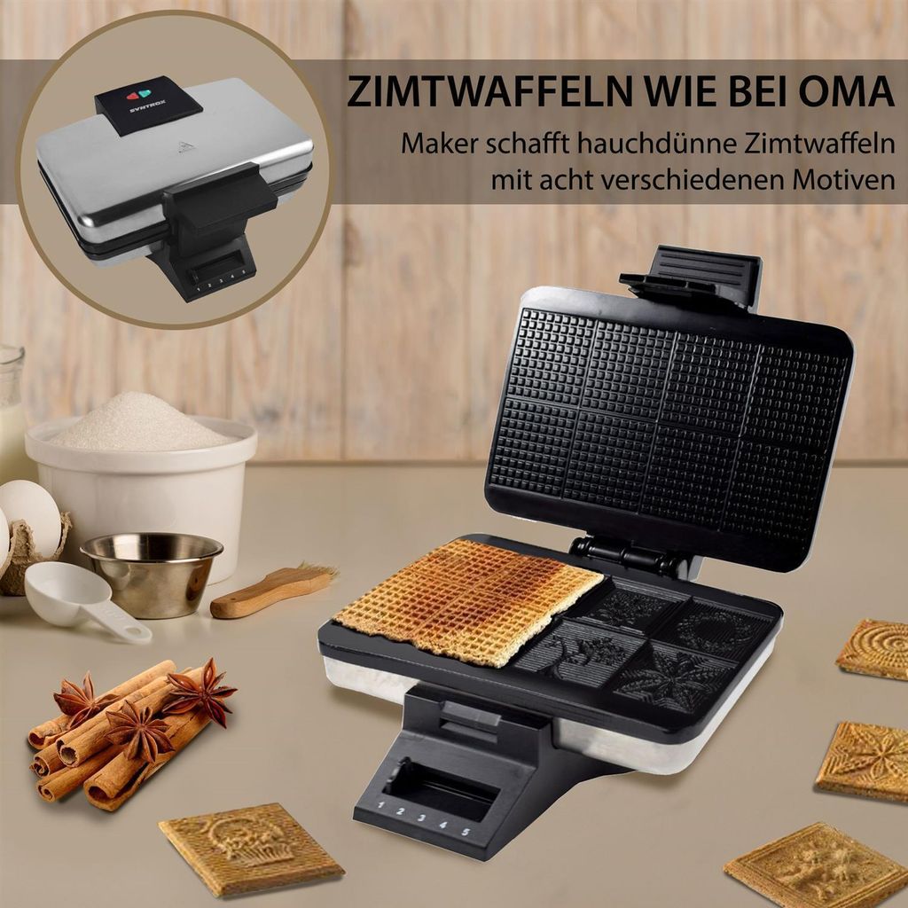Syntrox Germany Zimtwaffeleisen Blump 1000W Produktbild 
