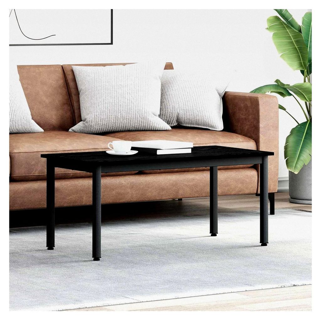 Rechteckiger Couchtisch mit minimalistischem Design - Schwarz, geeignet für Wohnzimmer und Familienfeiern