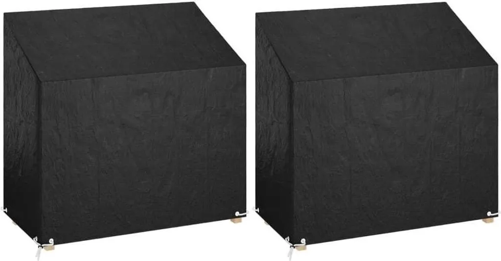 Telo Copri Panchina Giardino 130x70x88 cm | 2 Unità in PE Nero