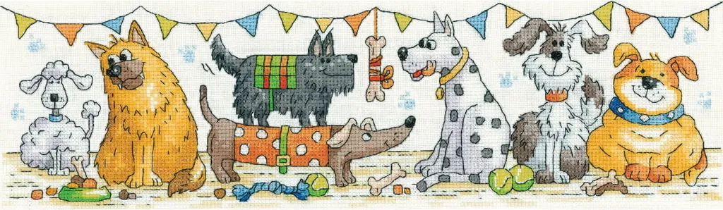 Kit broderie panoramique Hunde Show KCDS1540-E Heritage 37,5x10,5 cm