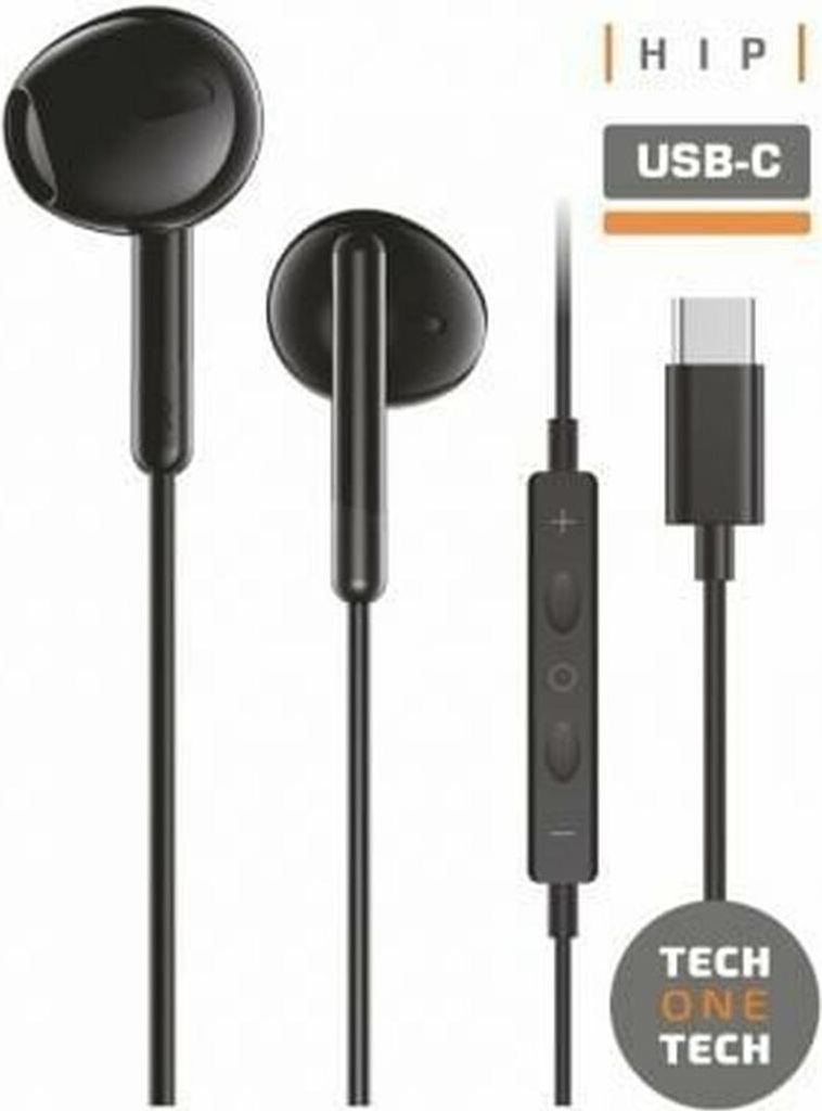 2 schwarze Kopfhörer mit USB-C. Tech One Tech