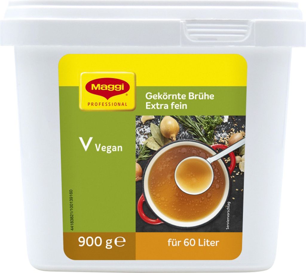 Maggi Gekörnte Brühe Extra fein 60 Liter Großpackung für Gastro 900g