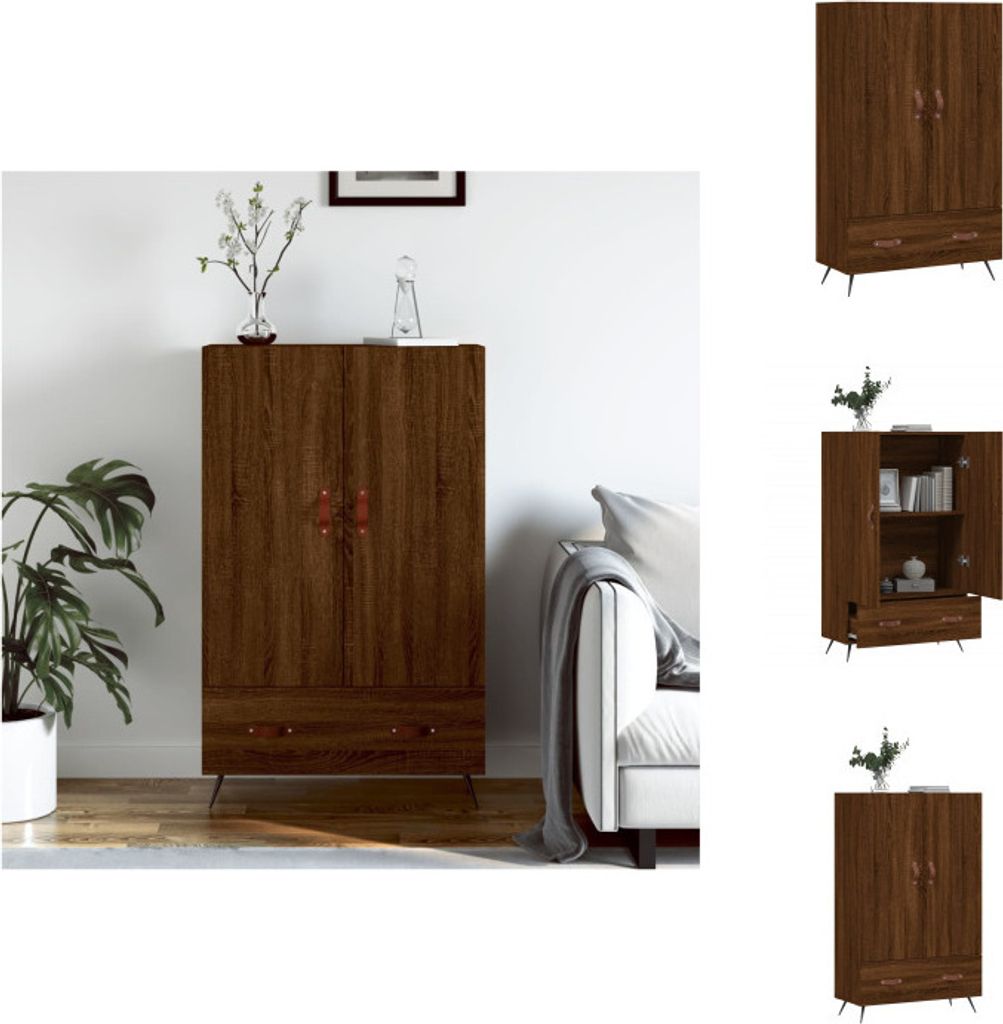 vidaXL Highboard Braun Eichen-Optik 69,5x31x115 cm Holzwerkstoff - Sideboards