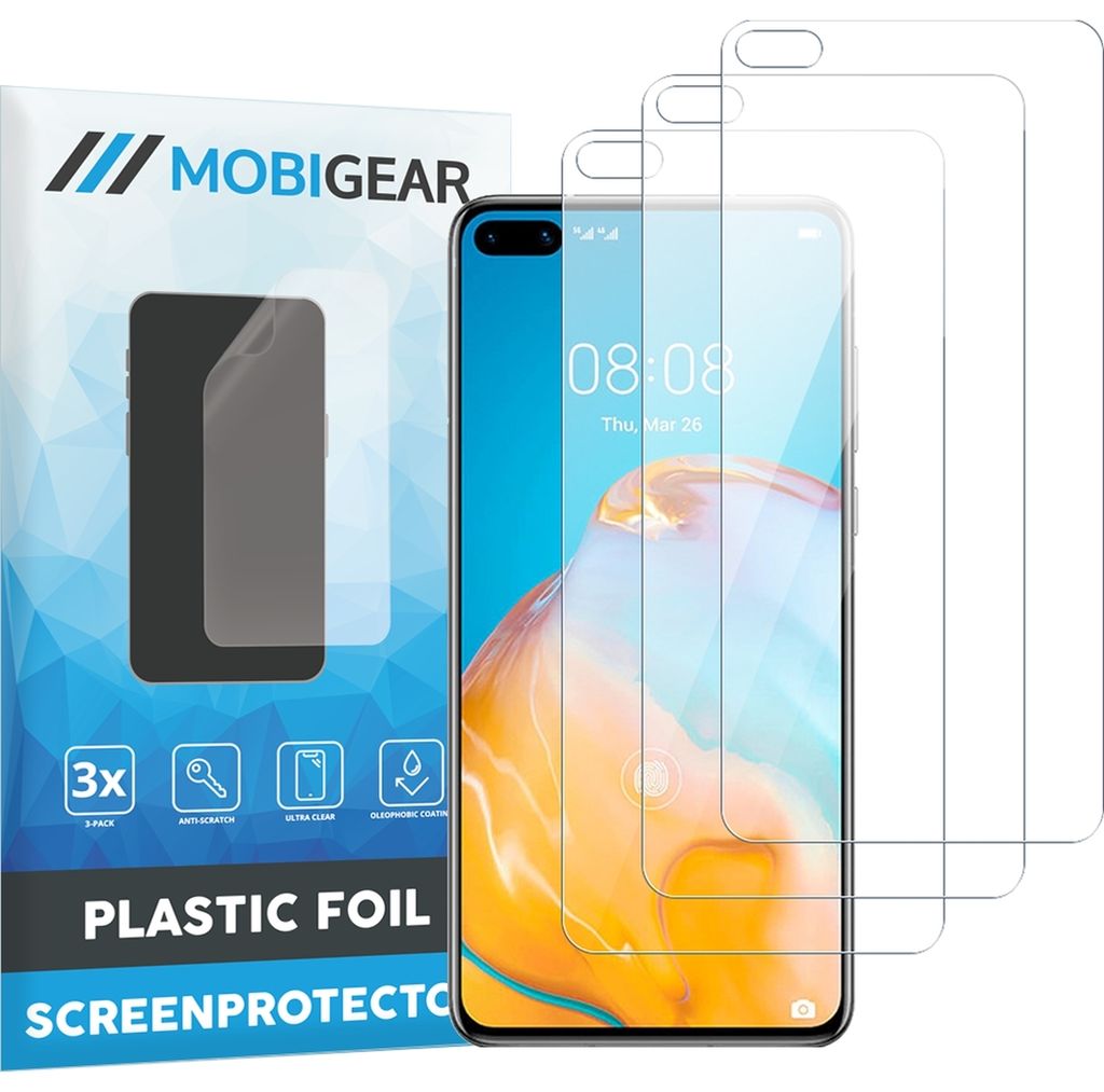 Mobigear Huawei P40 Displayschutz Schutzfolie - Hüllenfreundlich (3er Pack)