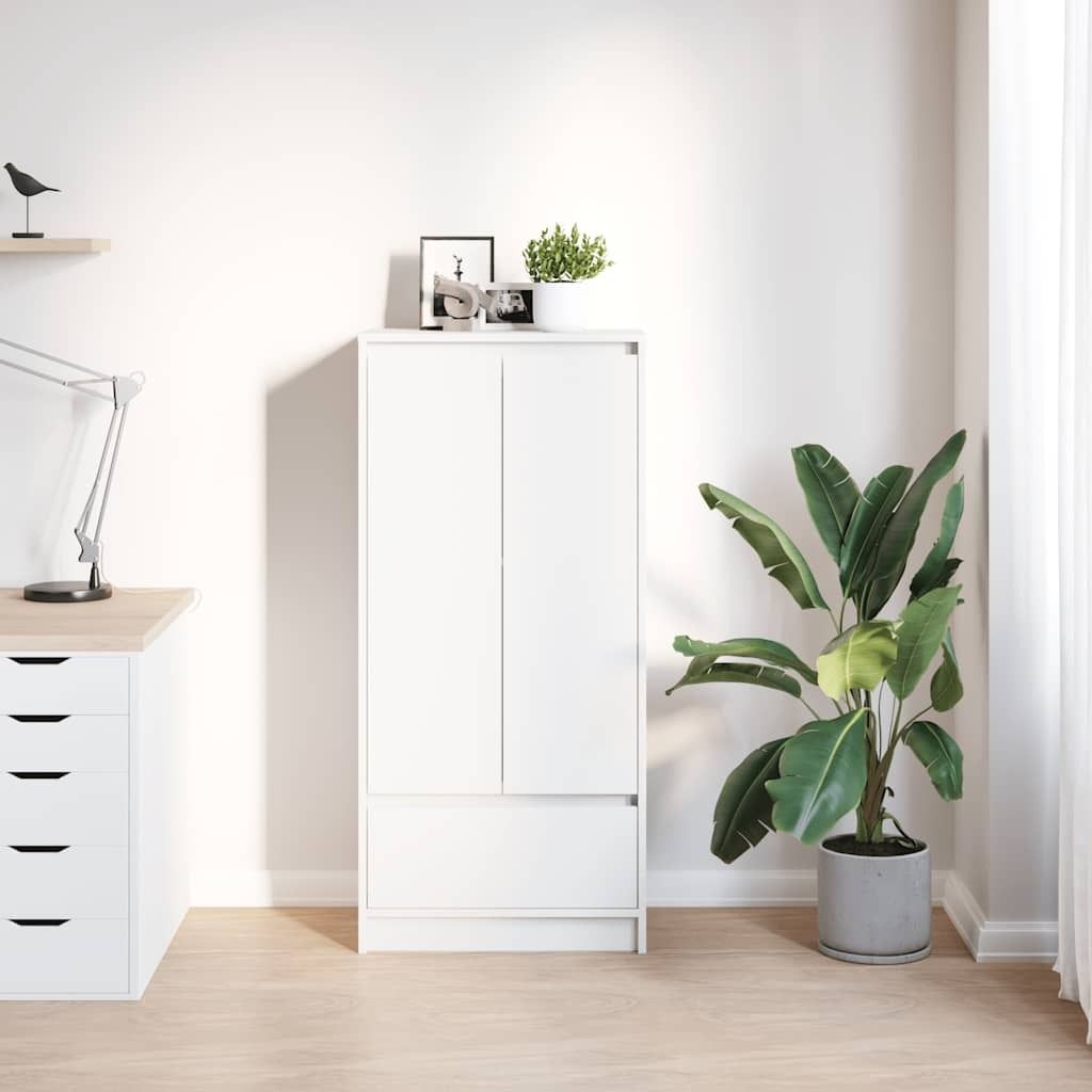 vidaXL Schrank mit Schublade Weiß 55,5x34x119,5 cm