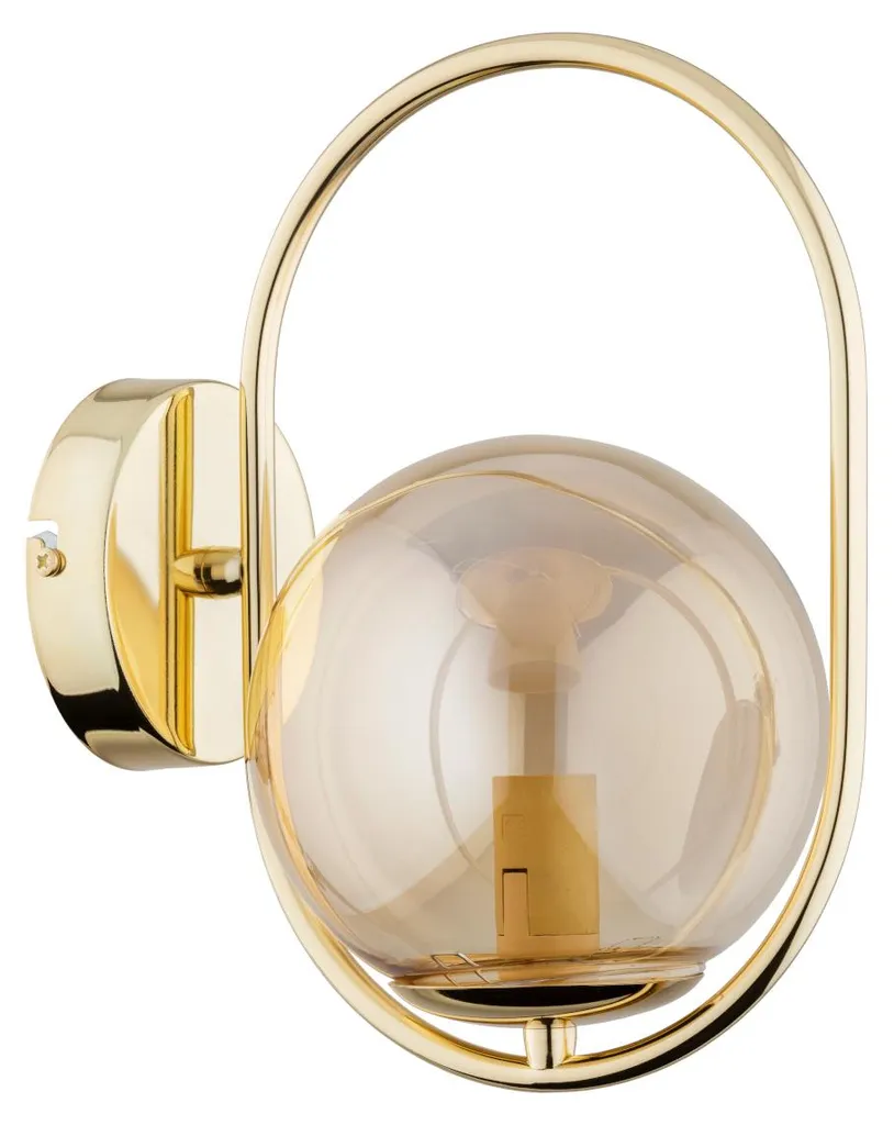 Éclairage mural anti-éblouissement OVAL, verre ambré pour lumière cosy