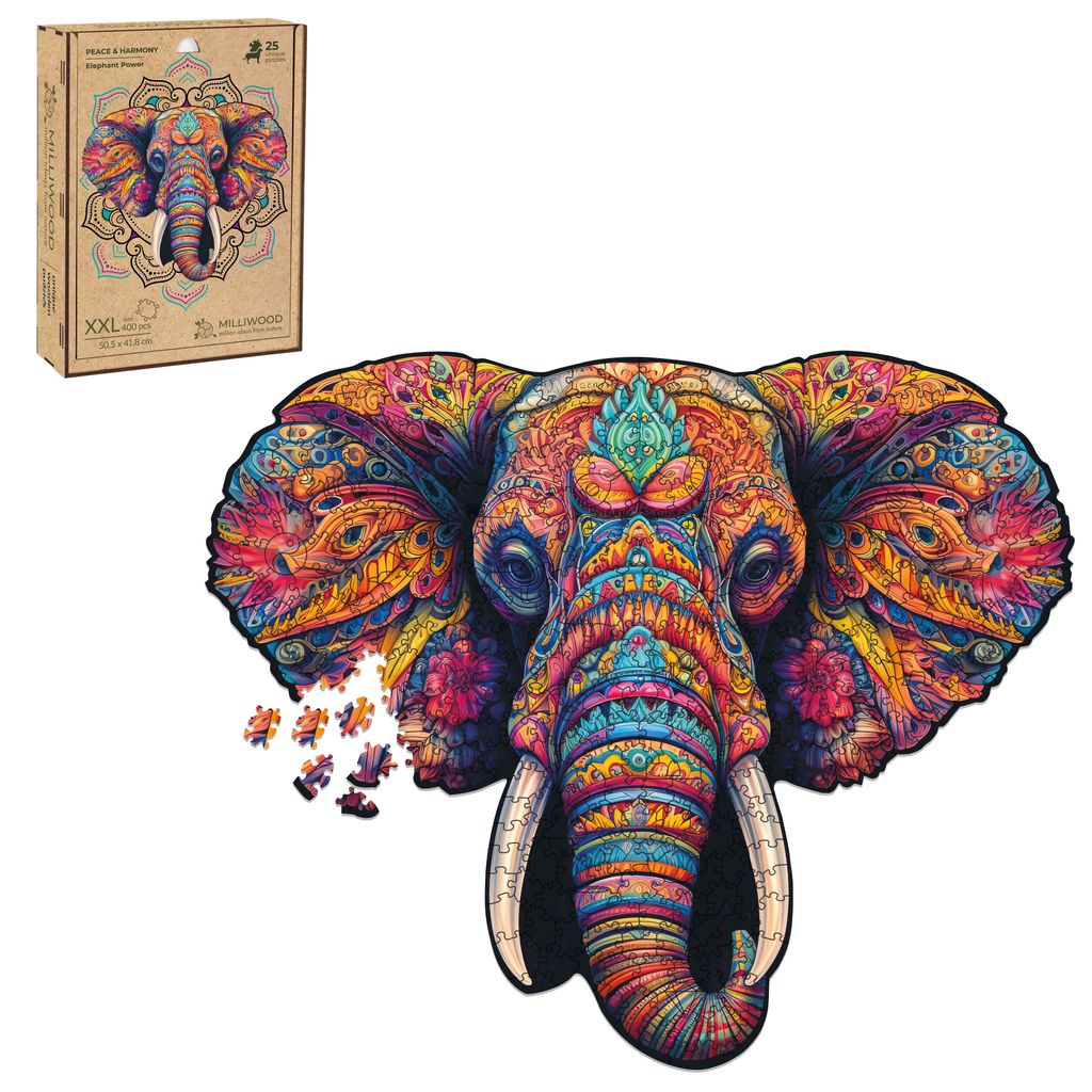 Milliwood Holzpuzzles - Peace and Harmony - Elefanten Power Produktbild 2