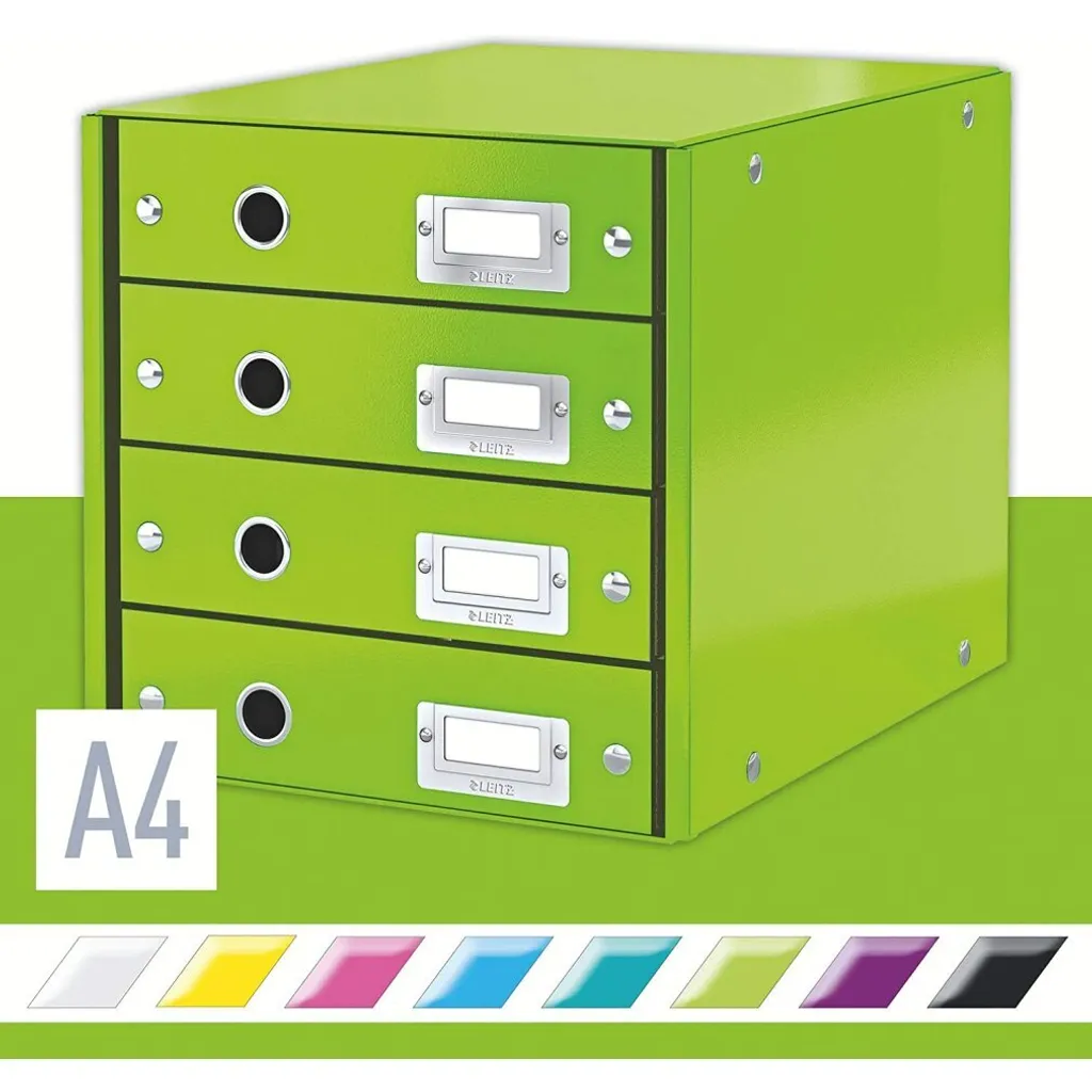 LEITZ 6049-00-54 Boîte à 4 tiroirs Click & Store WOW Vert A4 pour Bureau
