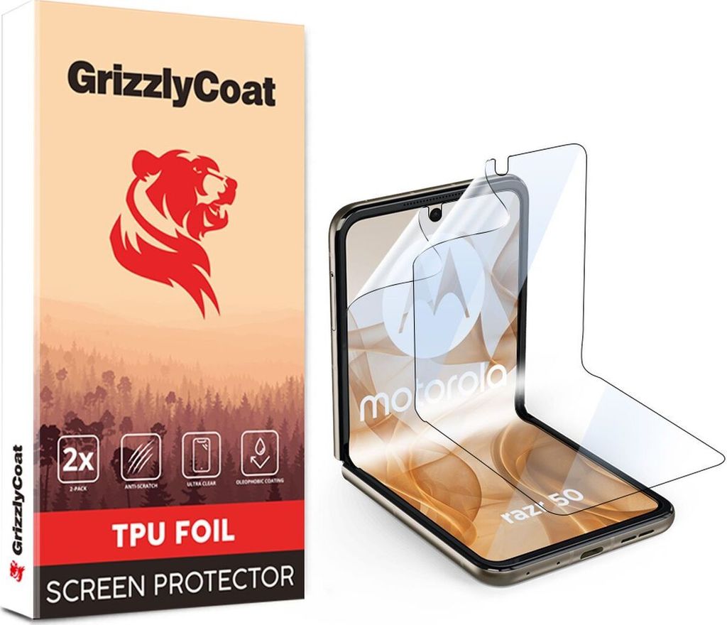 GrizzlyCoat Motorola Razr 50 Hydrogel TPU Displayschutz - Hüllenfreundlich (2er Pack)