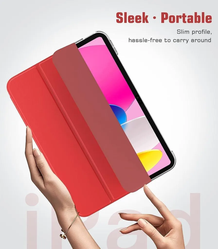 TiMOVO iPad 10.9 Case 2022 - Cover Rossa Elegante Smart Shell - 8