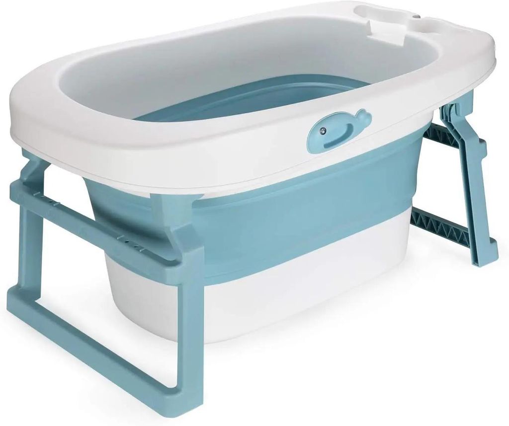 Baby-Badewanne - Klappbare Wanne - Ultrakompakt - 86 cm - Farbwechsel-Stöpsel mit Temperaturanzeige - PP - Blau