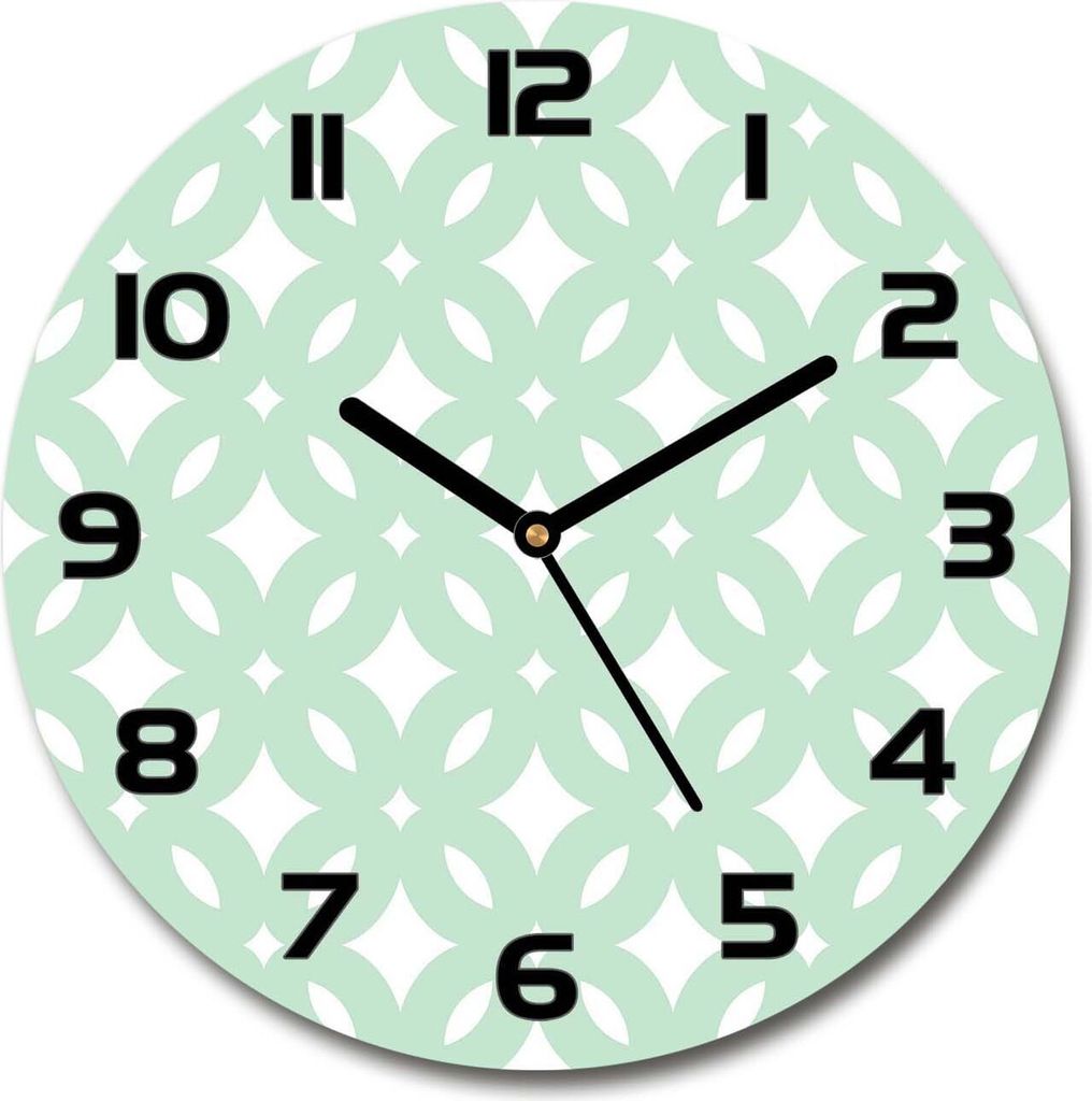 Wanduhr aus Glas 30fi Glasbild Glasuhr Gehärtetes Glas - schwarze-zeiger - Geometric background