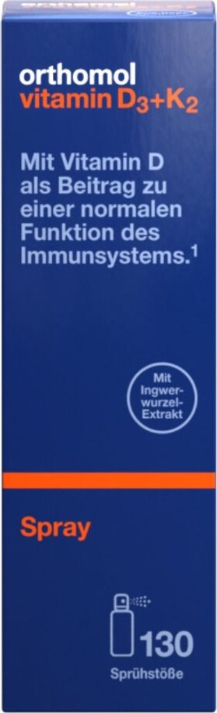 Orthomol Vitamin D3+K2 Spray - Nahrungsergänzungsmittel mit Vitamin D3, Vitamin K2 und Ingwerextrakt - 130 Sprühstöße, 20 ml Spray