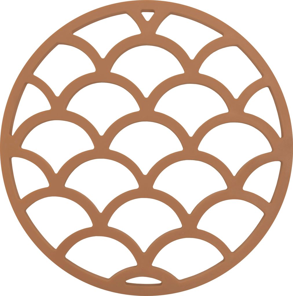 Krumble Untersetzer - Untersetzer hitzebeständig - Untersetzer Silikon - Untersetzer - Skalen - Durchmesser 14 - Braun