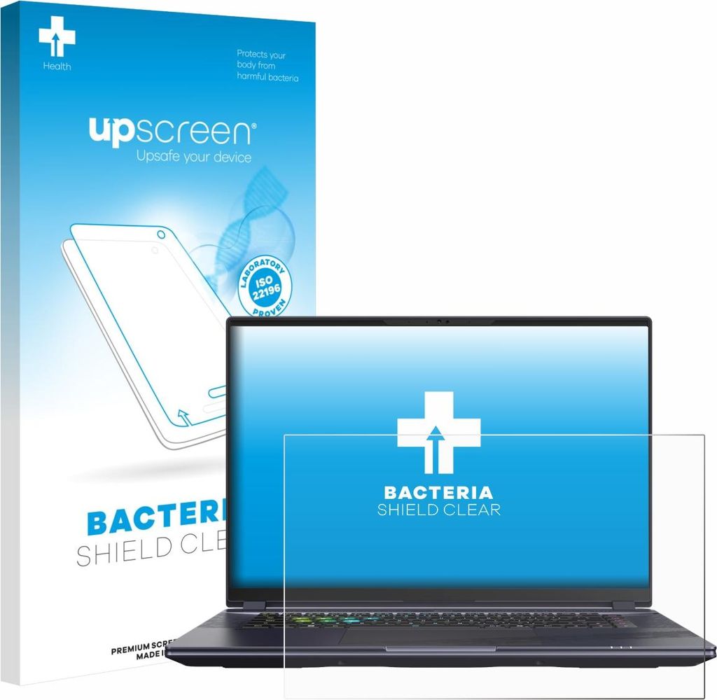 upscreen Schutzfolie für Gigabyte AORUS 16X 2024 Displayschutz Displayschutzfolie Folie Klar antibakteriell