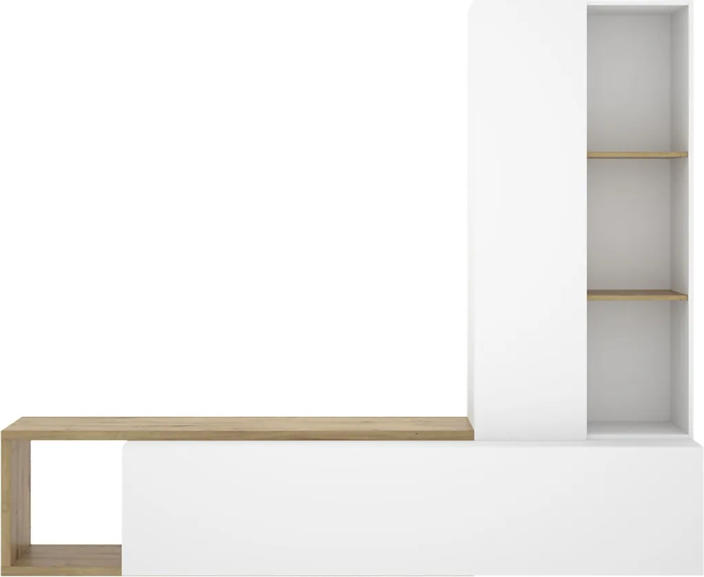 Mur Modulaire Blanc Aménageable Vicksburg - Rangement Flexible et Design