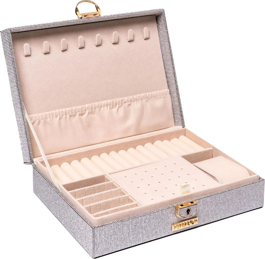 Rangement bijoux Peterson Asoof gris chiné idéal pour votre coiffeuse