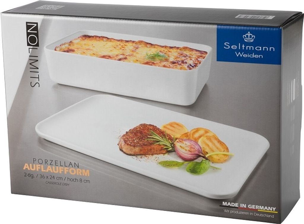 Zapekacia misa s vekom 36 x 24 cm NO LIMITS, biela, Obrázok produktu 