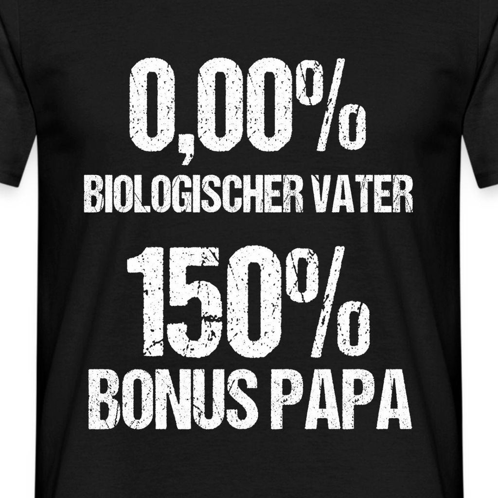 Spreadshirt 150% Bonus Papa 0,00% Biologischer Vater Männer T-Shirt, S, Schwarz