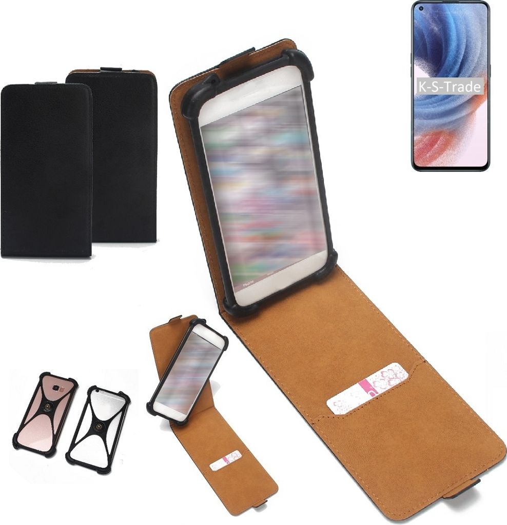 K-S-Trade Handyhülle Schutzhülle kompatibel mit Oppo K9 Pro 5G Hülle Case Cover Flip Style Bumper schwarz 1x