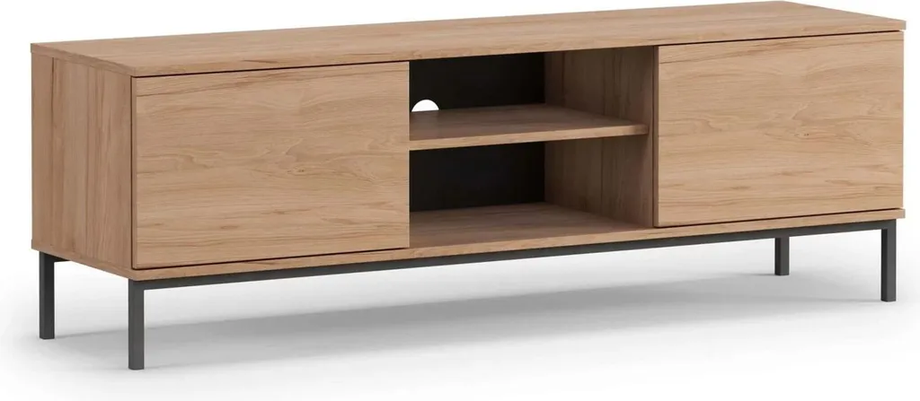 Meuble TV NIXI pour salon moderne rangement chêne hickory rockford