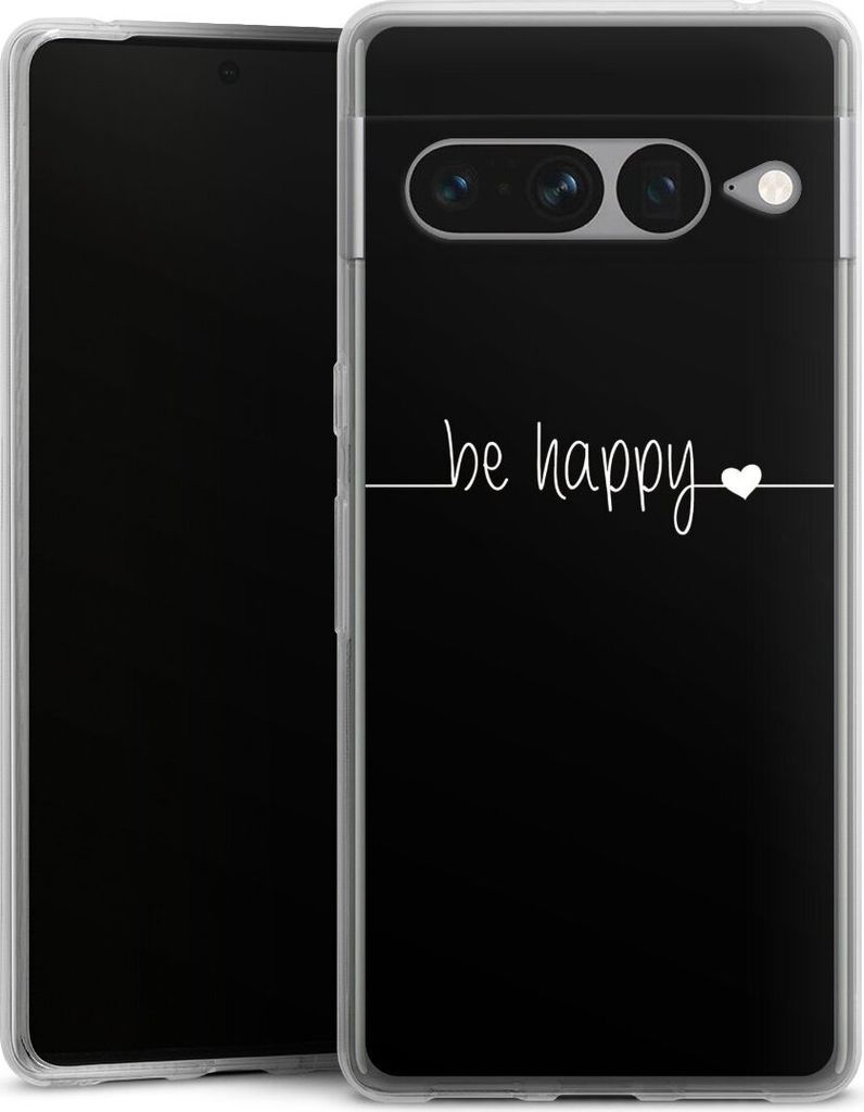 DeinDesign Handyhülle für Google Pixel 7 Pro Silikon Hülle Case Smartphone Schutzhülle Glück Sprüche Statement