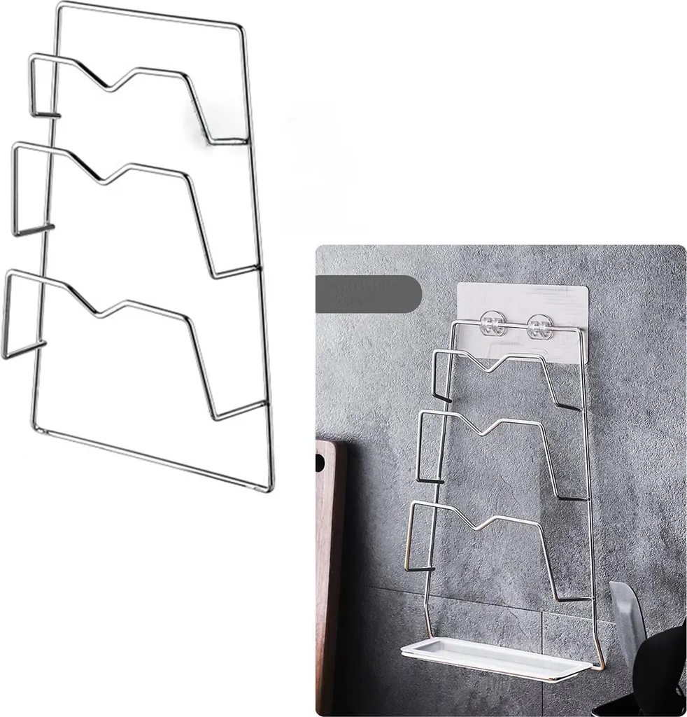 Support de couvercle à 3 niveaux en acier inoxydable avec design compact - 3