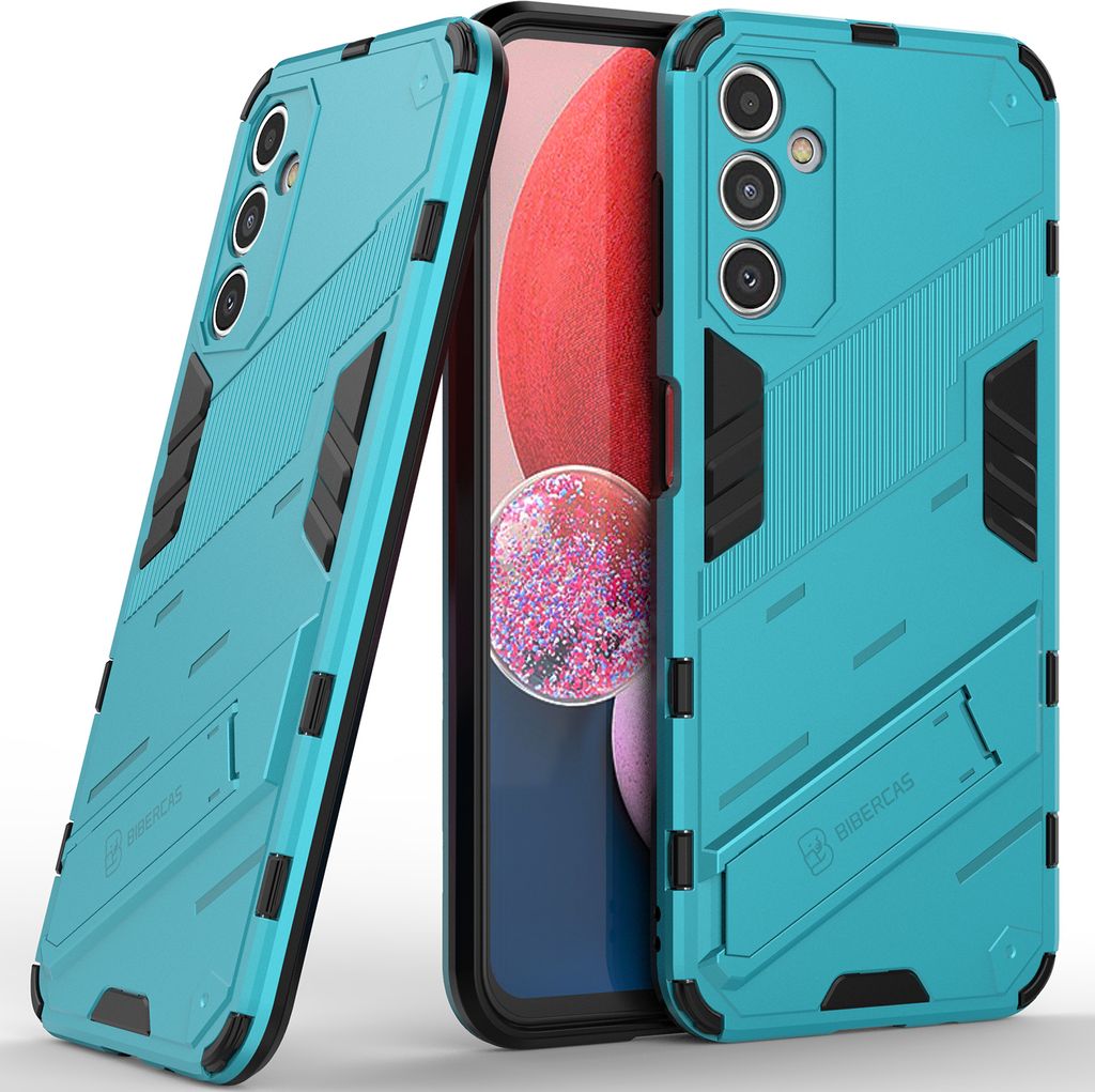 Armor Hülle für Samsung Galaxy A14 5G/4G, Hybrid PC TPU Bumper Stoßfestes Schutzhülle mit Standfunktion Blau