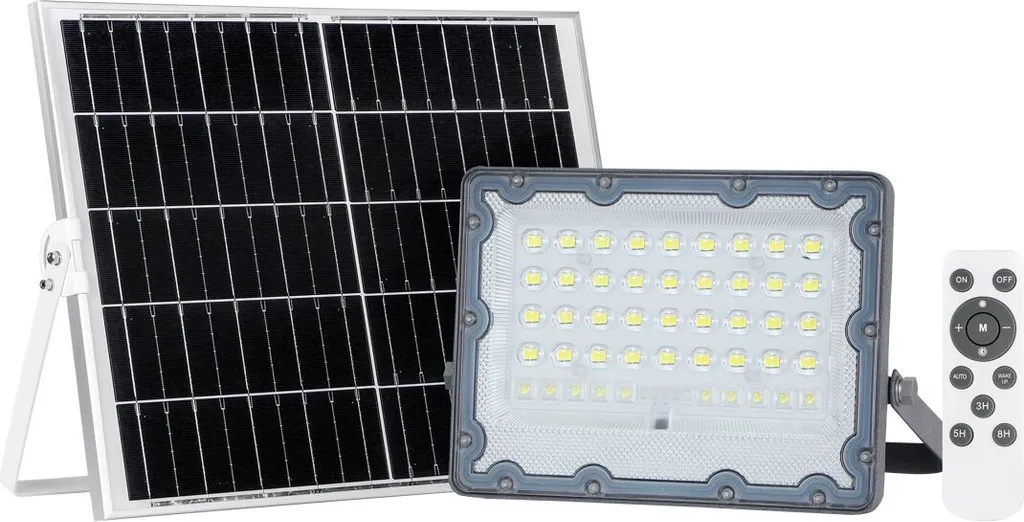 Spot LED solaire 100W étanche IP65 avec batterie Lithium haute autonomie