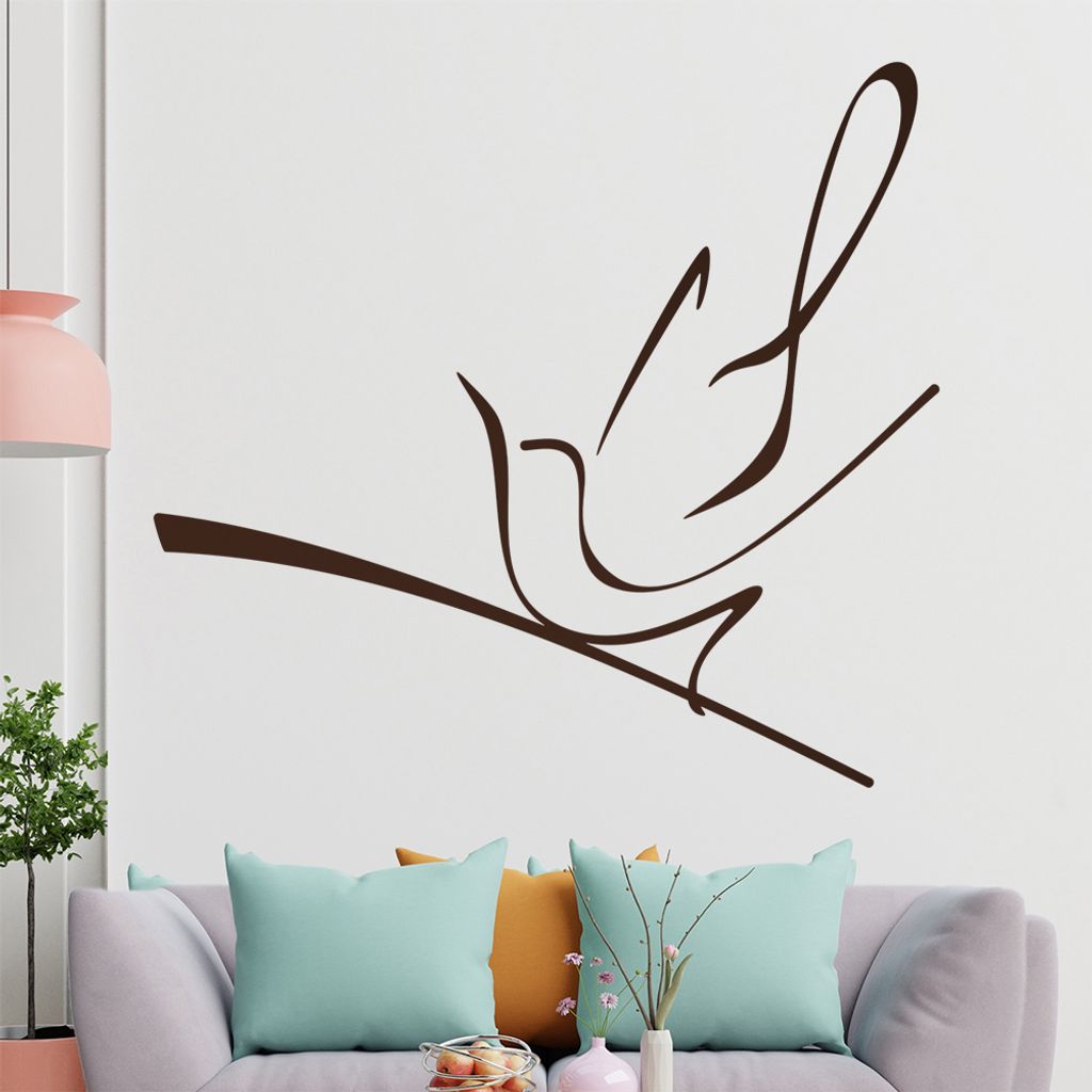 Singvogel Linien Wandtattoo in 6 Größen - Wandaufkleber Wall Sticker - Dekoration, Küche, Wohnzimmer, Schlafzimmer, Badezimmer