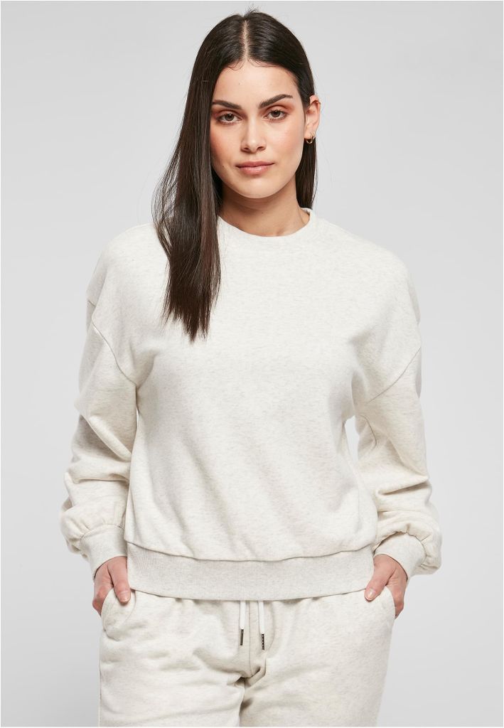 Ladies Oversized Color Melange Crewneck lightgrey S