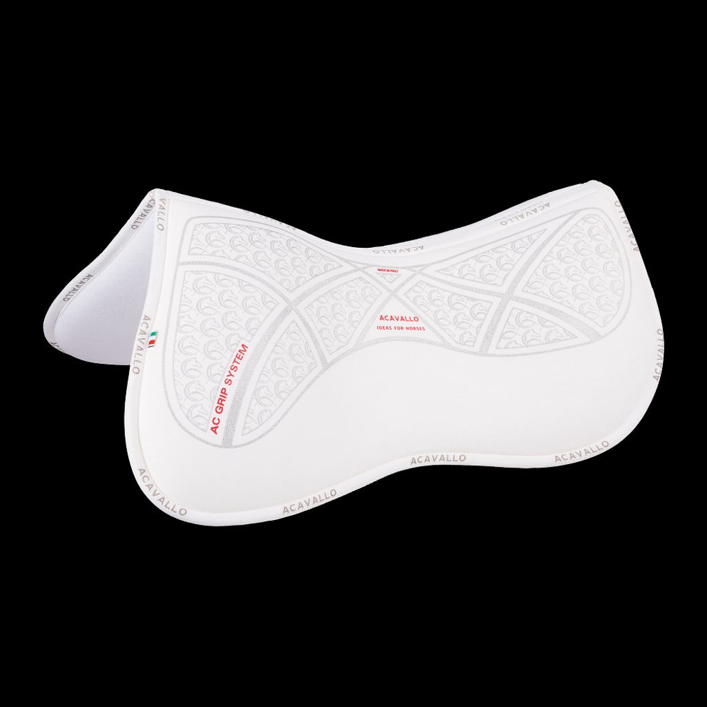Acavallo Memory Foam Half Pad mit Grip - weiß, Größe:L
