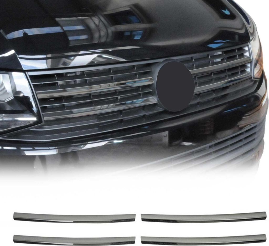 Kühlergrill Leisten Grillleisten für VW T6 Transporter 2015-19 Pre-FL Dunkel 4x