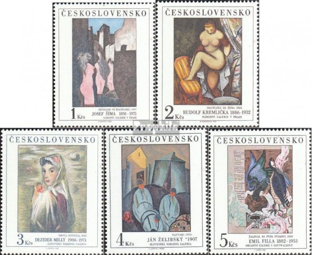 Briefmarken Tschechoslowakei 1982 Mi 2692-2696 (kompl.Ausg.) postfrisch Kunst