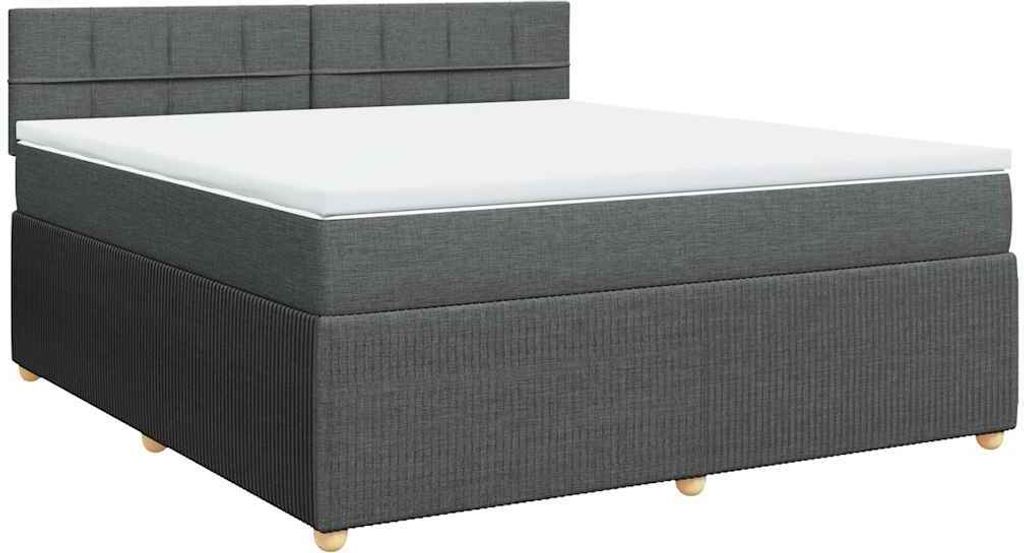 vidaXL Boxspringbett mit Matratze Dunkelgrau 180x200 cm Stoff