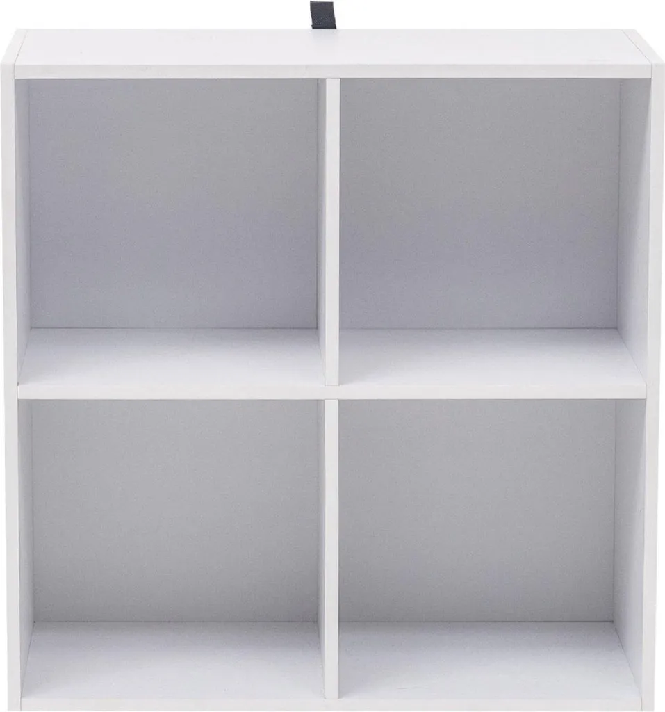 Meuble de rangement cube blanc bibliothèque 4 cases en bois design