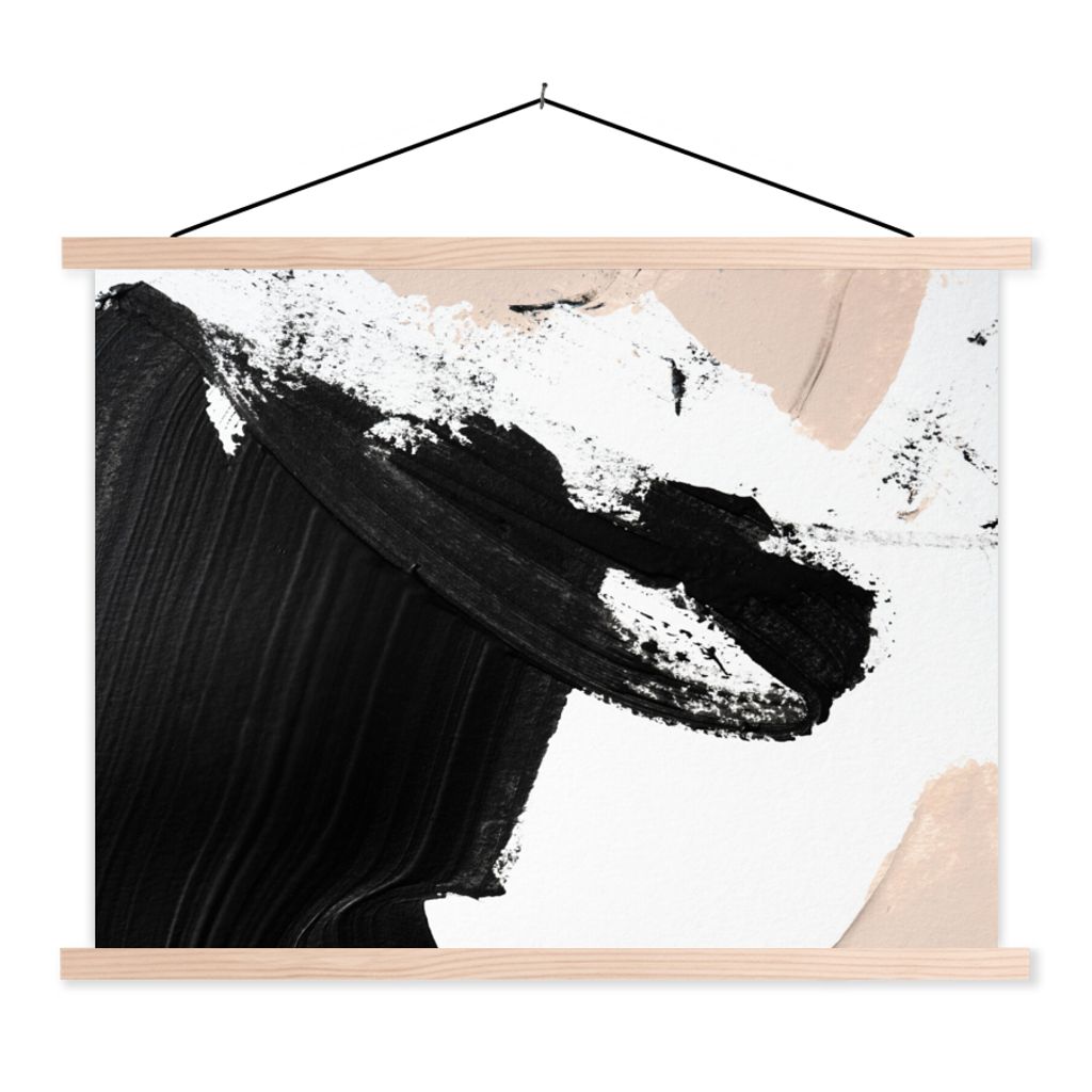 MuchoWow Textilposter Farbe - Design - Abstrakt 60x45 cm mit holzfarbenen Rahmen - Bild
