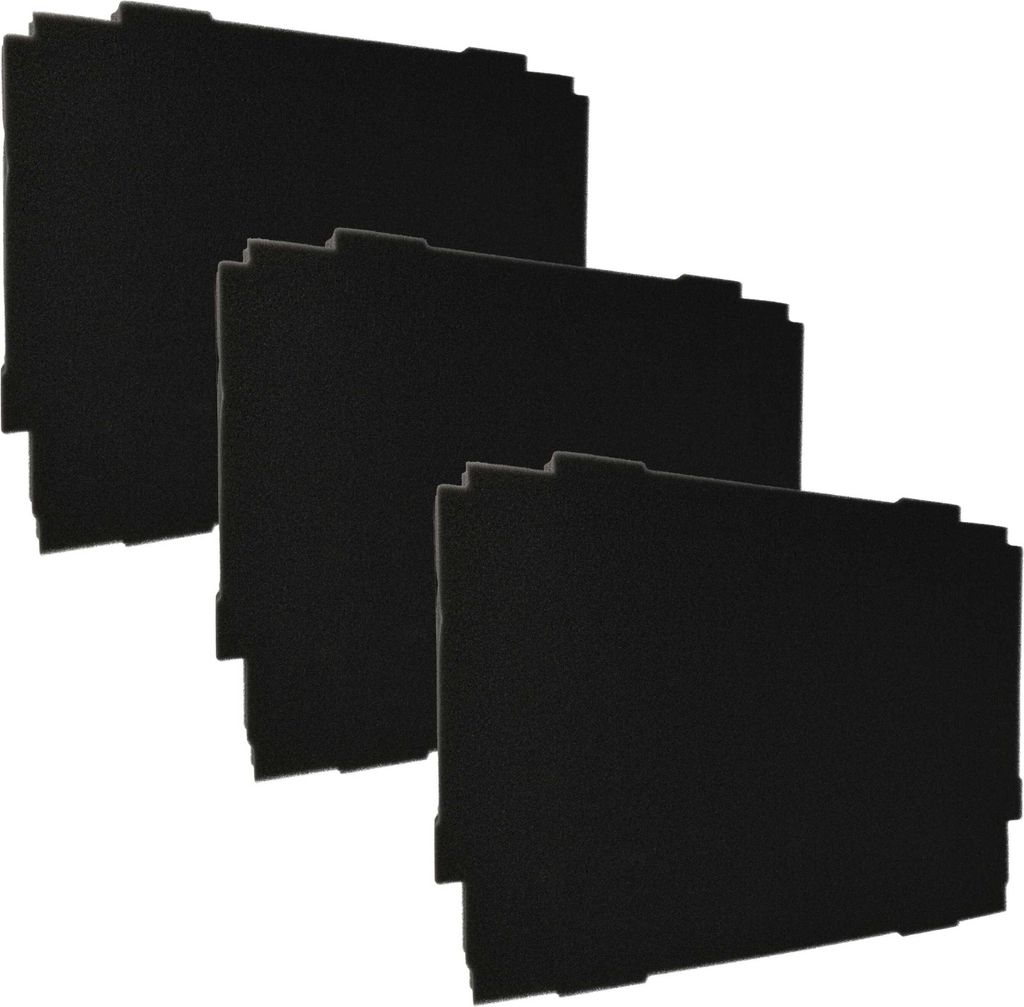 vhbw 3x Schaumstoffeinlage Ersatz für 4250155837464 für Werkzeugkoffer - Individuell Anpassbar, Schaumstoff Schwarz