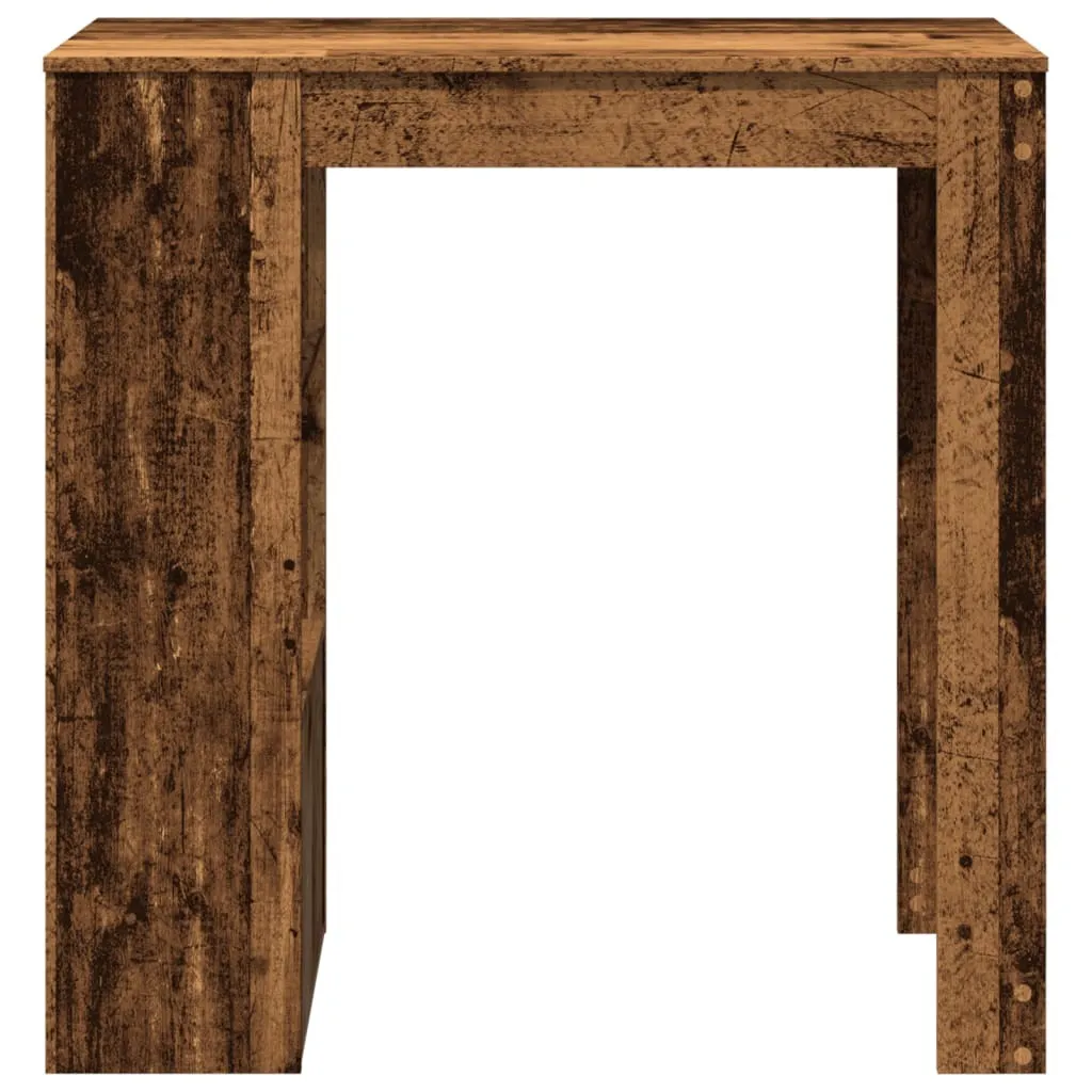 Tavolo Alto da Bar vidaXL con Scaffali 102 cm Legno Anticato - 4