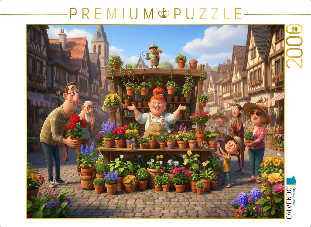 CALVENDO Puzzle Grüne Daumen bevorzugt - Blumenhändlerin auf dem Markt | 2000 Teile Lege-Größe 90x67cm Foto-Puzzle für glückliche Stunden