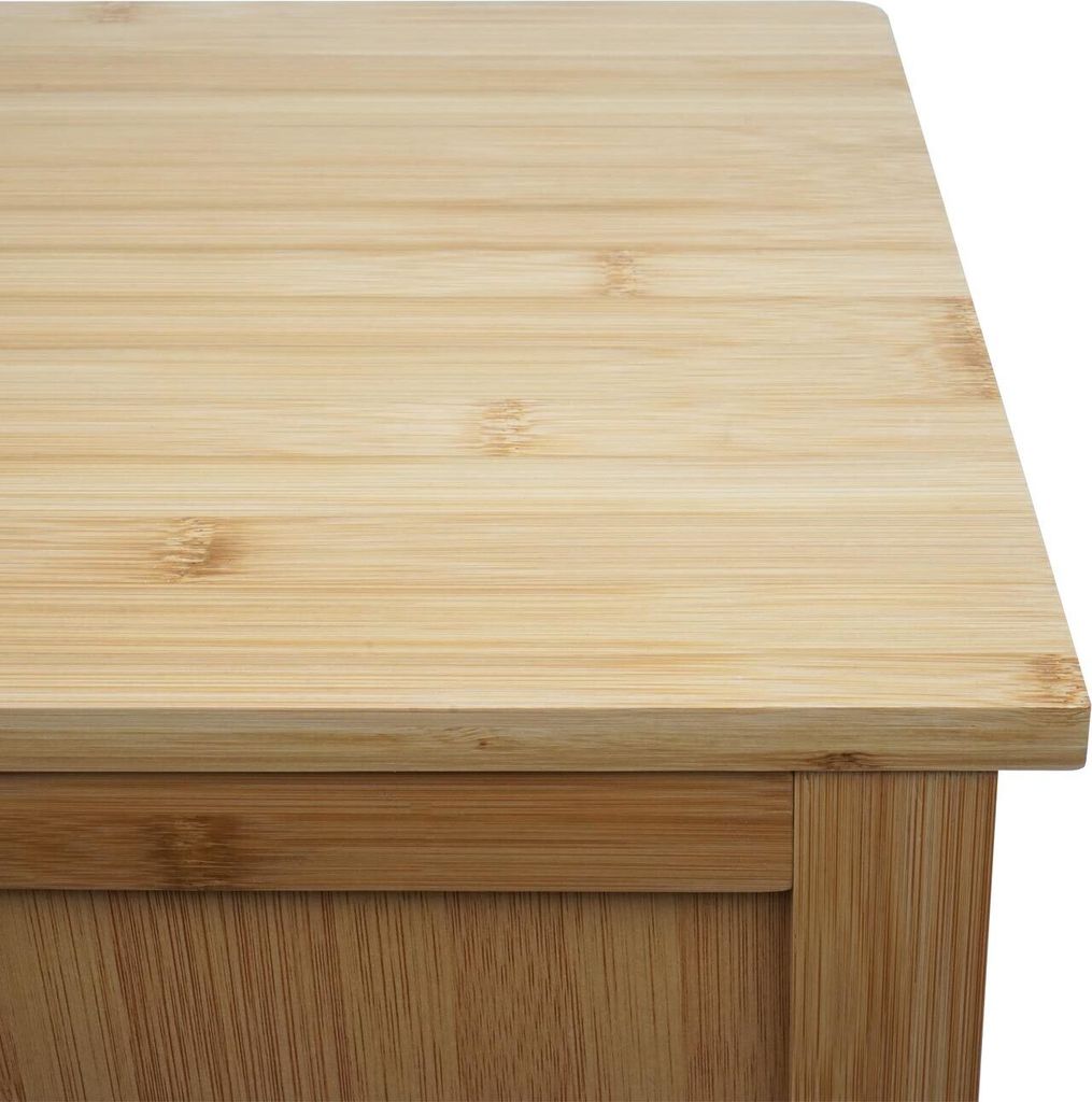 Badezimmerschrank HWC-B18, Regal Kommode, 4 Türen Bambus Produktbild 
