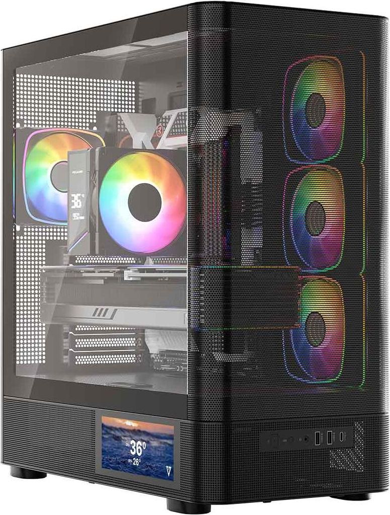 Modecom Volcano Aq400 Argb Midi Black