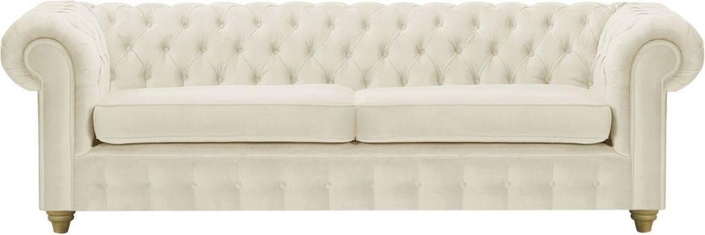 Dreisitzer-Sofa Chesterfield Max-Velluto 2-wax black