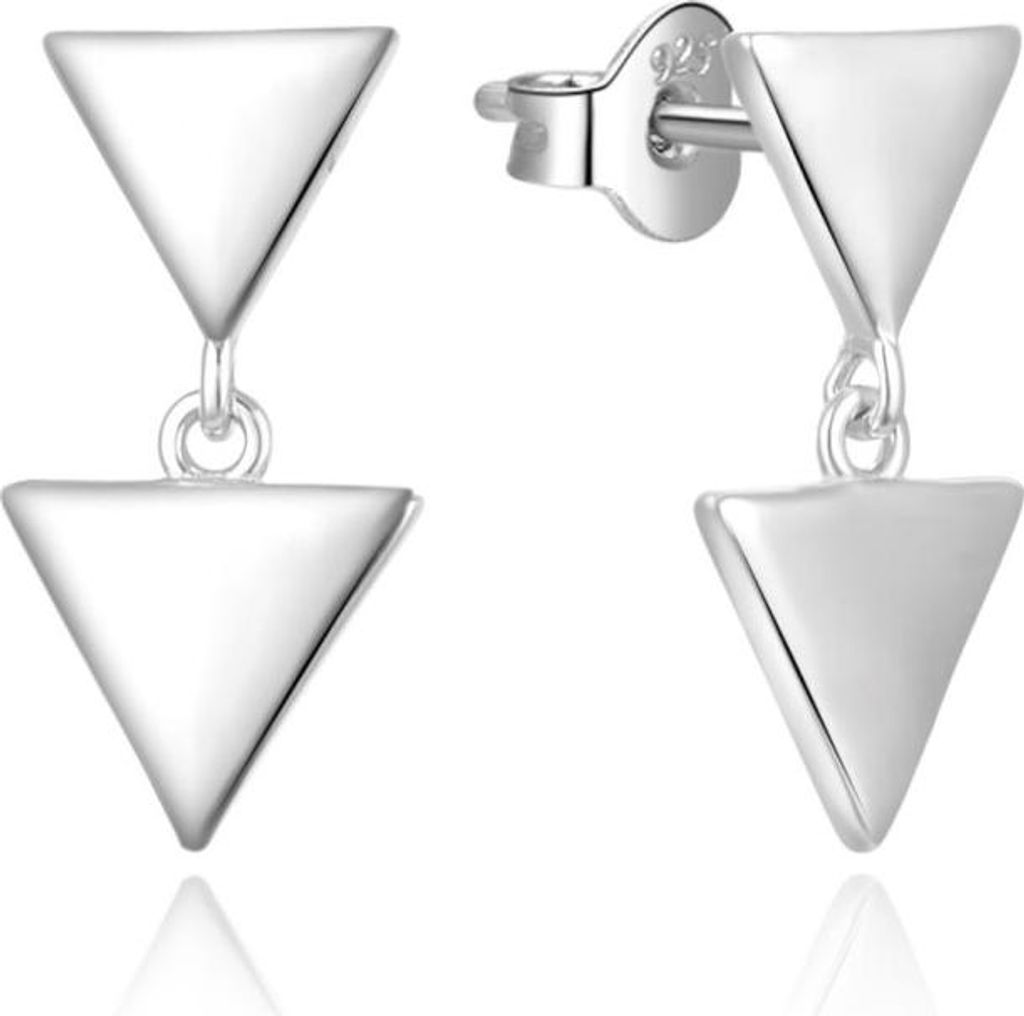 Stunning silver earrings with zircons E0002446