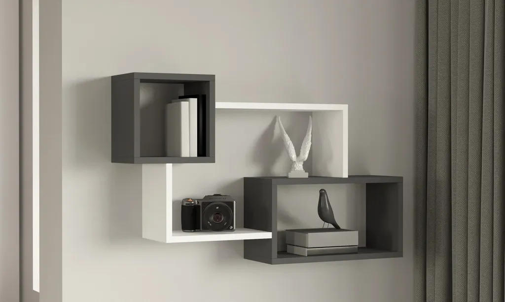 Optimisez votre petit espace avec l'étagère murale Afro Anthracite 90cm