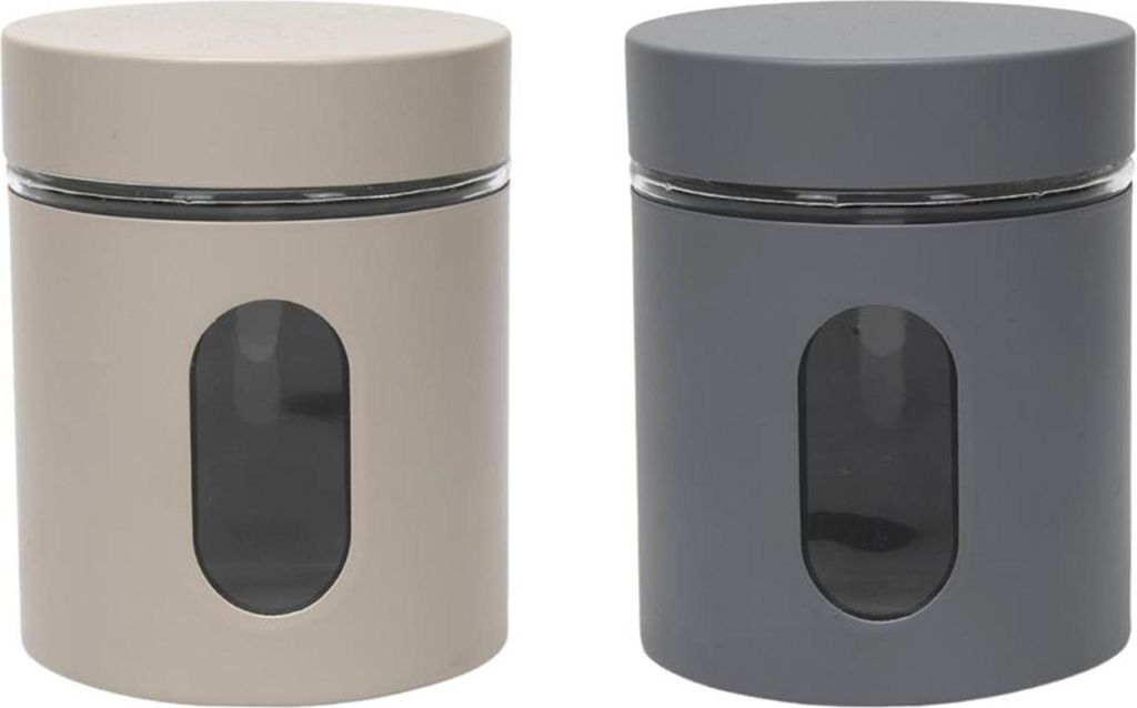 Kitchen tools voorraadpot zand of grijs mat 0.6l