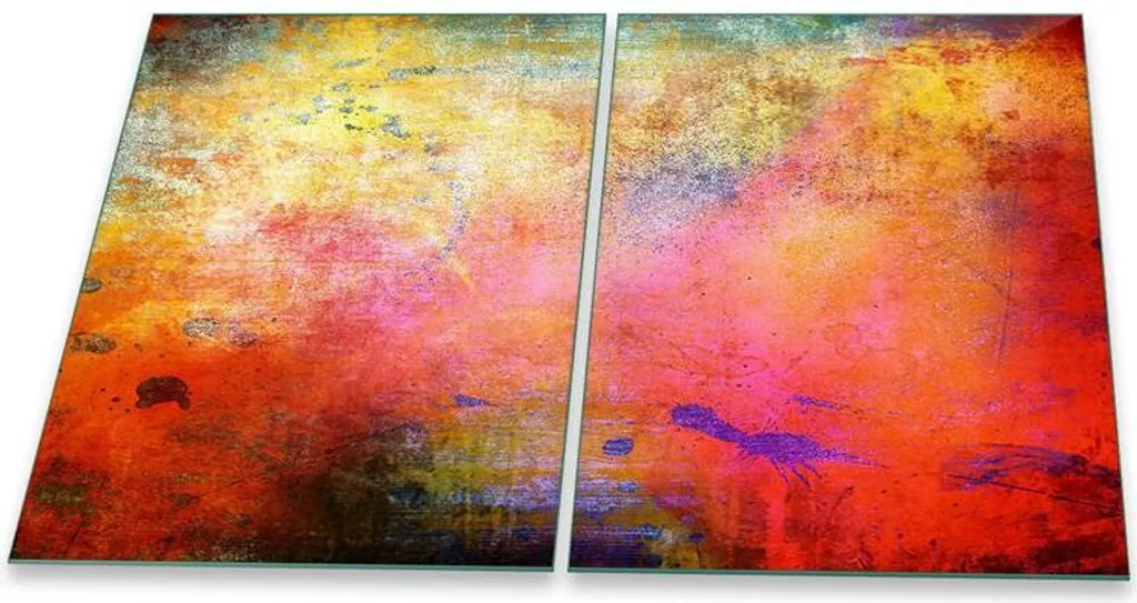Paraspruzzi e Coprifornelli Vetro 2 Pezzi 40x52 | Colori Astratti