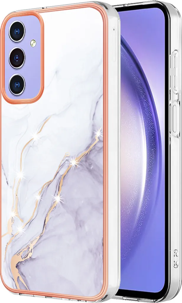 Custodia per Samsung Galaxy A15 5G/4G, sottile marmo antiurto custodia morbida TPU paraurti Bianco