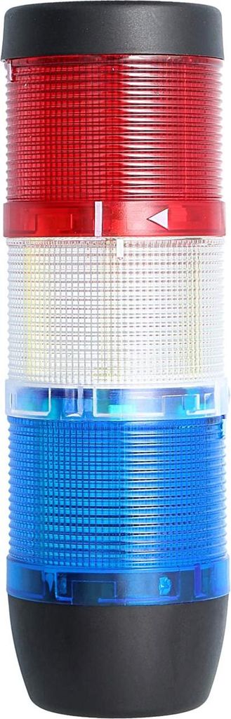 STEX24 Signalsäule blau-weiß-rot, 70mm, 24V AC/DC, LED-Dauerlicht SS70-OB3/24 101 MaßeLänge216,0mm, Durchmesser 70,0mm